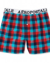 Pánské trenýrky Aero Plaid Woven Boxers - Červená